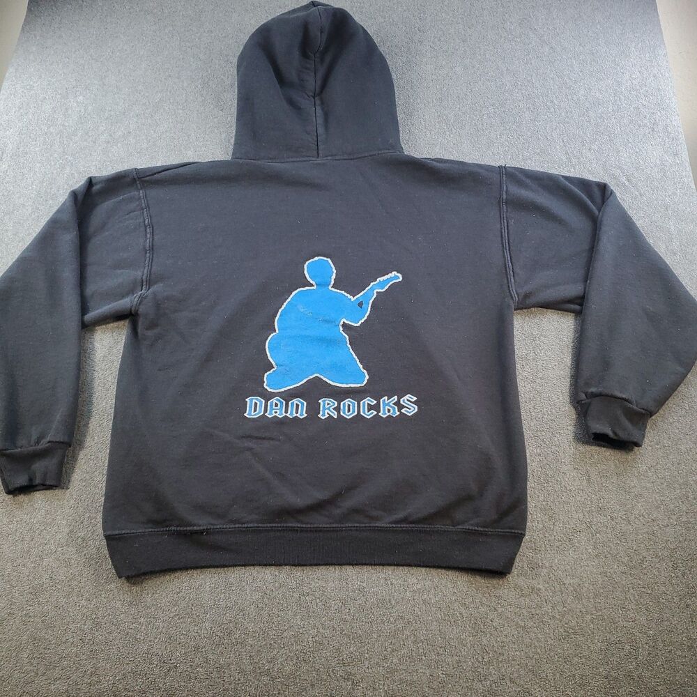 Vintage Dan Rocks Hoodie Sweater  men's size Medium Black